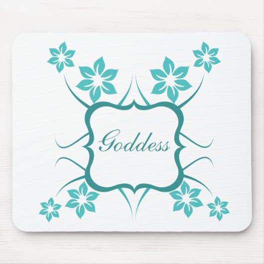 Göttin florale Mousepad, Türkis Mousepad (Vorne)