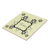 Göttin florale Tile, dunkelgrau Fliese (Seite)