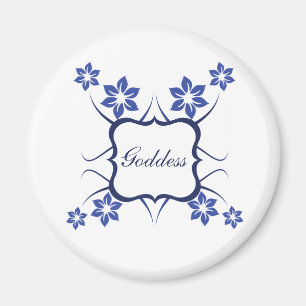 Göttin florales Magnet, lebhaftes Blau Magnet