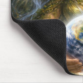 Göttin Gaia hält den Planeten Erde sanft Mousepad (Ecke)