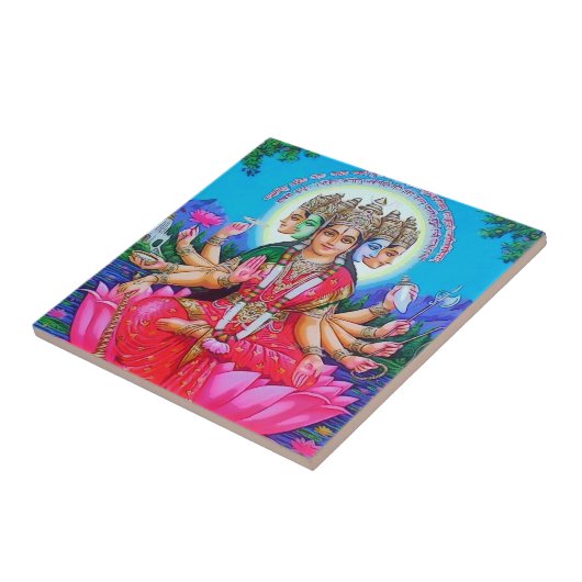 Göttin Gayatri Devi Gottheit Fliese (Seite)