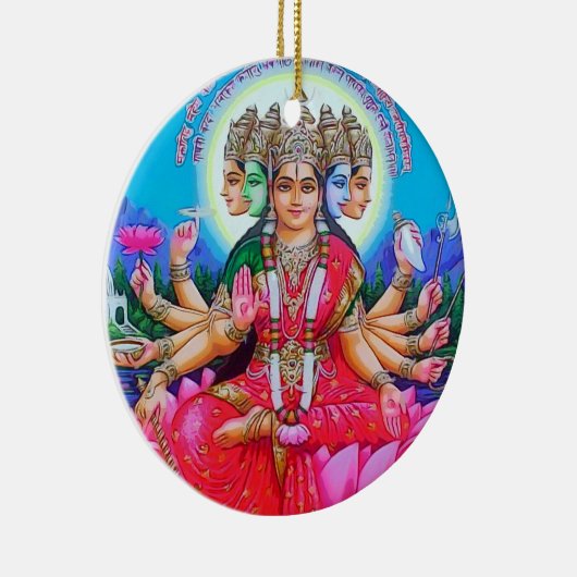 Göttin Gayatri Devi Gottheit Keramik Ornament (Rechts)