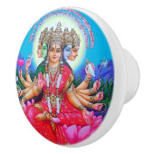 Göttin Gayatri Devi Veda Mata Gottheit Keramikknauf (Rechts)