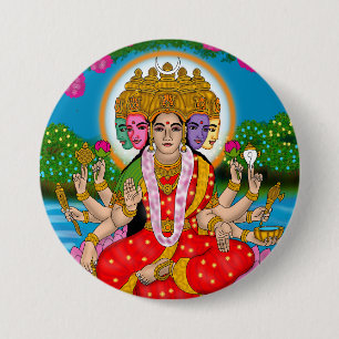 Göttin Gayatri Knopf Button