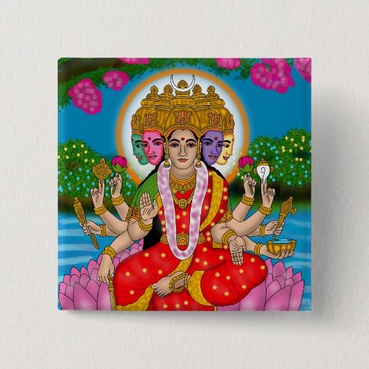 Göttin Gayatri Knopf Button (Vorderseite)