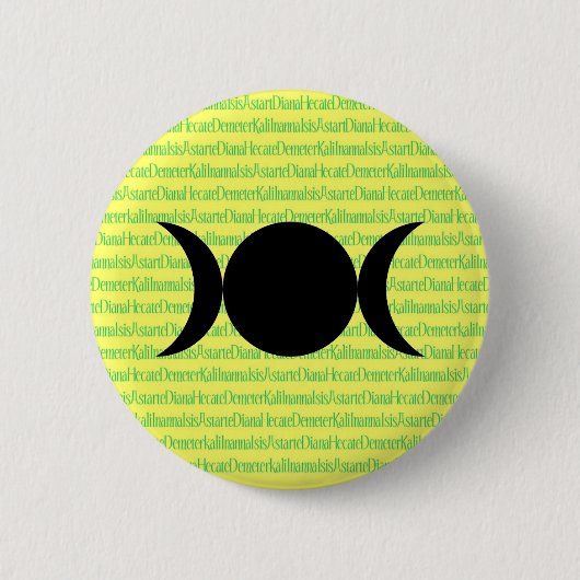 Göttin-Gesang (Gelb) Button (Vorderseite)