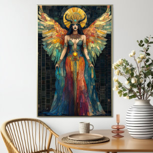 Göttin Hathor Ägyptische Mosaik Art Nouveau Poster