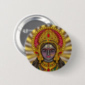 Göttin Kali Gesicht Knopf Button (Vorne & Hinten)