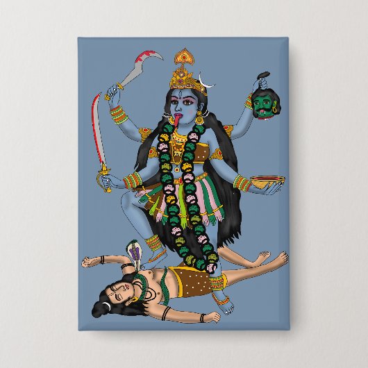 Göttin Kali Knopf Button (Vorderseite)