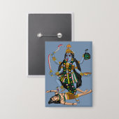 Göttin Kali Knopf Button (Vorderseite/Rückseite)