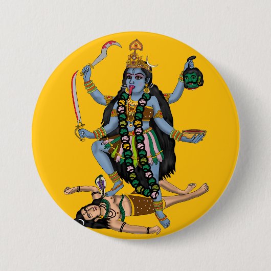 Göttin Kali Knopf Button (Vorderseite)