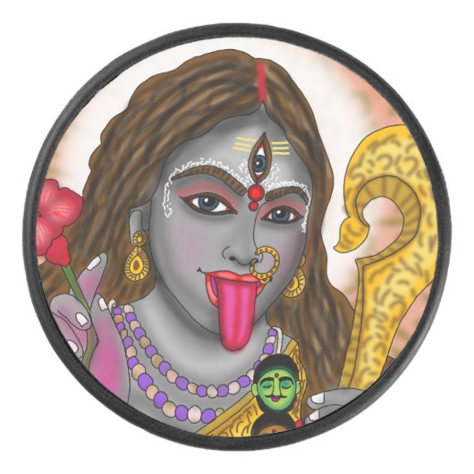 Göttin Kali-Mauspad Eishockey Puck (Vorderseite)