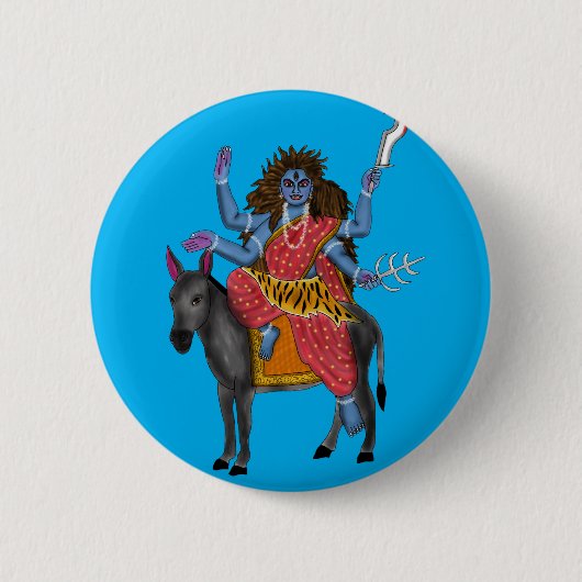 Göttin Kalratri Knopf Button (Vorderseite)