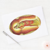 Göttin Kuan Yins Lotus Ovaler Aufkleber (Umschlag)