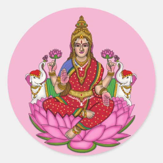 Göttin Lakshmi Aufkleber (Vorderseite)