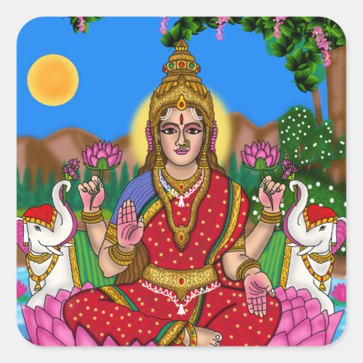Göttin Lakshmi Aufkleber (Vorderseite)