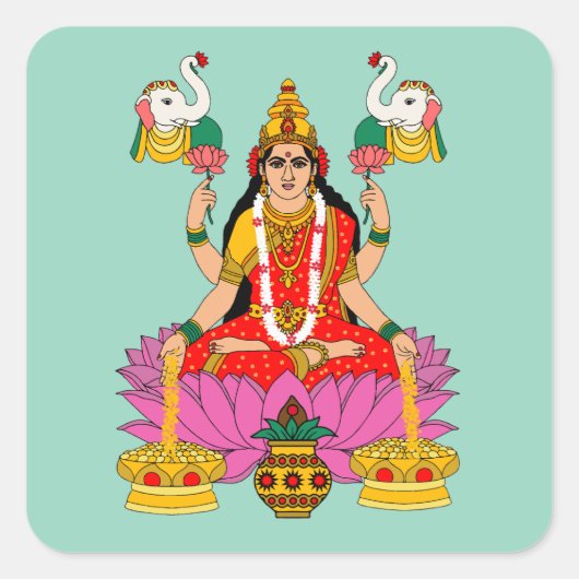 Göttin Lakshmi Aufkleber (Vorderseite)