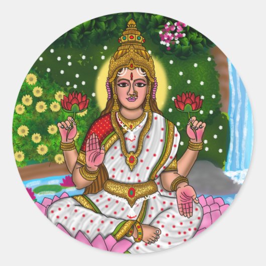 Göttin Lakshmi Aufkleber (Vorderseite)