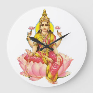 Göttin lakshmi hindischer große wanduhr