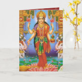 Göttin-Lakshmi Karte (Gelbe Blume)