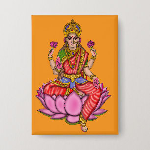 Göttin Lakshmi Knopf Button