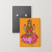 Göttin Lakshmi Knopf Button (Vorderseite/Rückseite)
