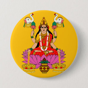 Göttin Lakshmi Knopf Button