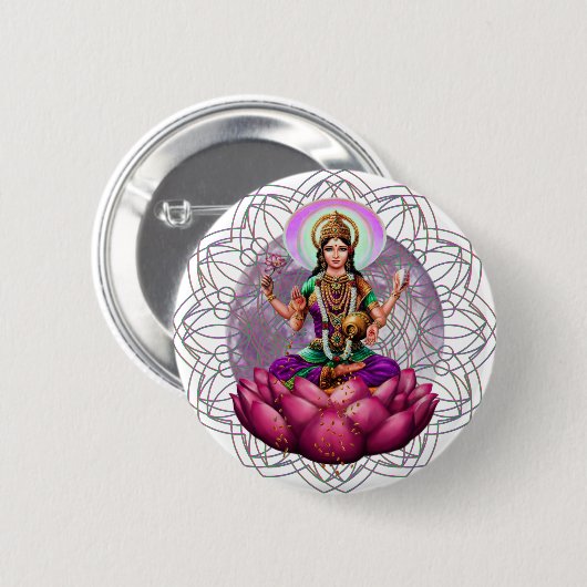 Göttin Lakshmi Mandala Button (Vorne & Hinten)