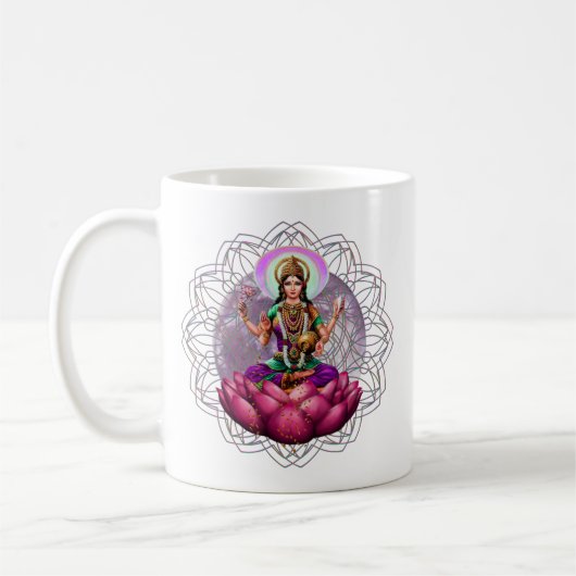 Göttin Lakshmi mandala Kaffeetasse (Links)