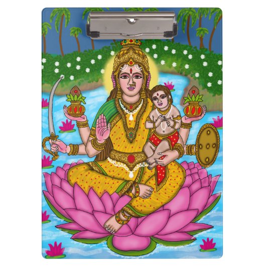 Göttin Lakshmi Notizbuch Klemmbrett (Vorderseite)