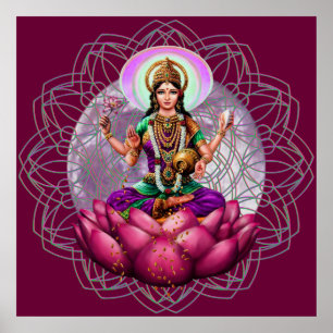 Göttin Lakshmi - Reichtumssegen-Mandala Poster