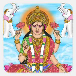 Göttin Lakshmi Sticker-Pack Quadratischer Aufkleber