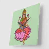 Göttin Lakshmi Wanduhr (Winkel)