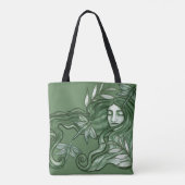 Göttin Libelle Grüne Libellen Kunst Tasche (Rückseite)
