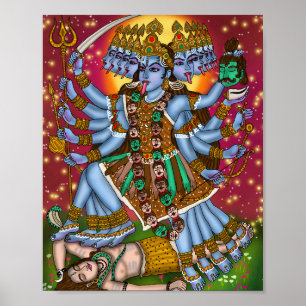 Göttin Mahakali Poster   Furchtlose Hindu-Devi Kal