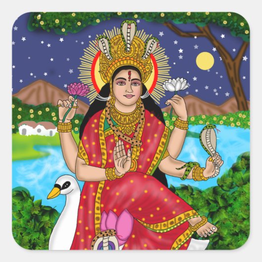 Göttin Mansa Devi Aufkleber (Vorderseite)