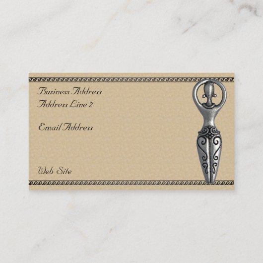 Göttin mit dem griechischen Wave Frame Visitenkarte (Rückseite)