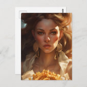 Göttin mit Fries Postkarte (Vorne/Hinten)