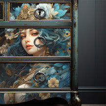 Göttin mit Pfauenhütte Jugendstil