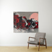 Göttin mit Rote Rosen Wandteppich (Beispiel (Horizontal))