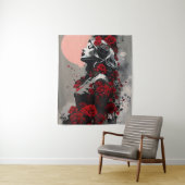 Göttin mit Rote Rosen Wandteppich (Beispiel)