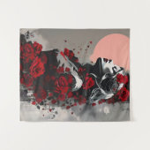 Göttin mit Rote Rosen Wandteppich (Vorderseite (Horizontal))