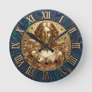 Göttin Nyx Black Opal Zifferblatt Tasche Runde Wanduhr