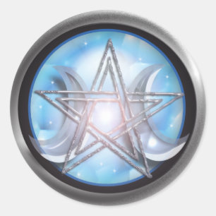 Göttin Pentagramm Runder Aufkleber