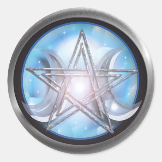 Göttin Pentagramm Runder Aufkleber (Vorderseite)