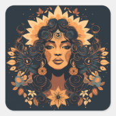 Göttin Quadratischer Aufkleber (Vorderseite)