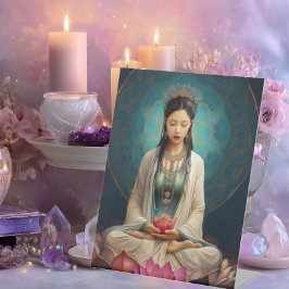 Göttin Quan Yin Hochfrequenz-Porträtmalerei Sockelschild
