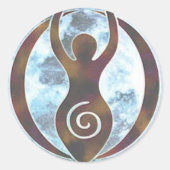 Göttin Runder Aufkleber (Vorderseite)