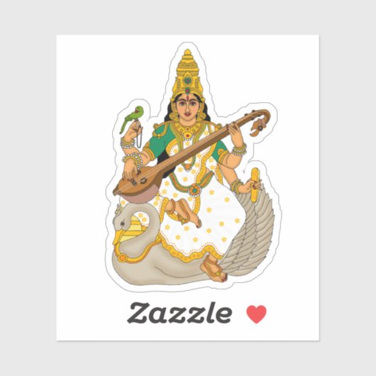 Göttin Saraswati Aufkleber (Blatt)