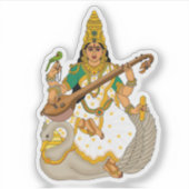 Göttin Saraswati Aufkleber (Vorderseite)